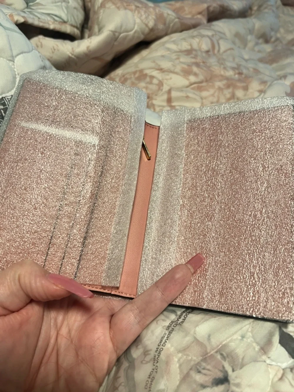 Coach Powder Pink Leather Passport Cover